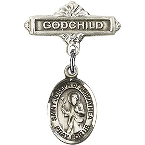 Иконата на Бебето от сребро с Талисман на Св. Йосиф Аримафейского и Игла за Икона Кръщелник 1 X 5/8 инча