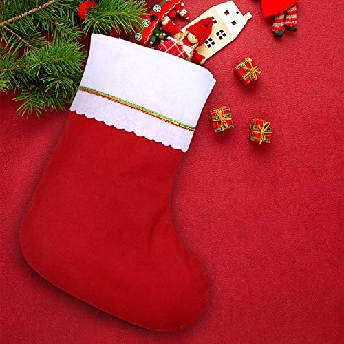 Cooraby 16 Опаковки Червени Фетровых Коледни Чорапи 15 Инча, Коледни Окачени Чорапи за Камината, Празнична Украса, Чорапи за Коледна