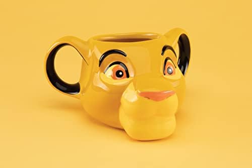 Чаша във формата на Крал Лъв Paladone Simba | Новост, Керамична чаша за кафе и чай Голям размер | Уникален и супер Интересен начин