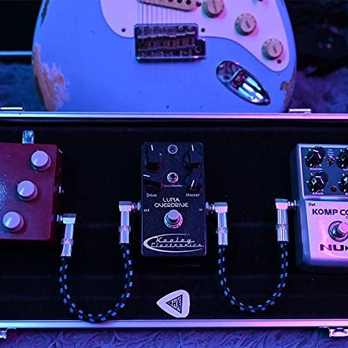 Rayzm Китара свързващ кабел - 6,35 мм Безшумен 15 см кабел за китарни педали /басите ефекти, правоъгълен штекерный TS Моно Инструментален