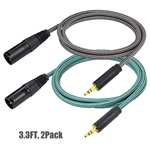 Микрофон кабел Ihurlu 3,5 мм XLR-щепсела, 3,3 Метра, Стерео пластир кабел 1/8 Мини TRS дляXLR-щепсела, не са симетрични, с найлонов